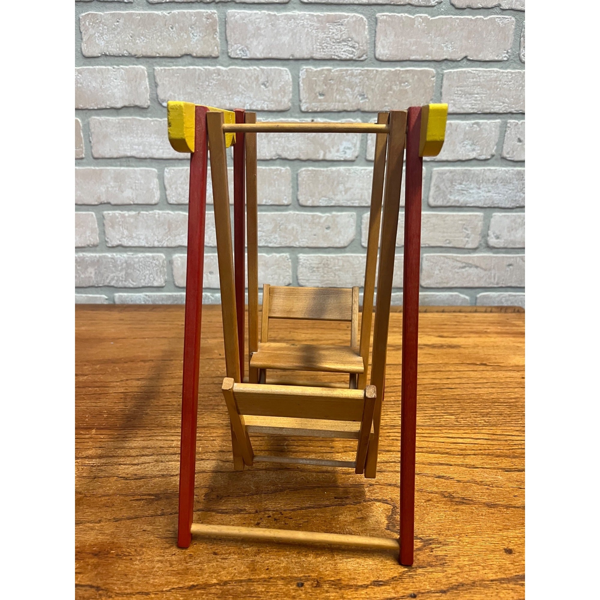 Vintage Strombecker Doll House Furniture Wooden Glider Swing
