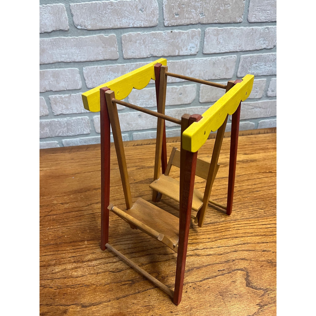Vintage Strombecker Doll House Furniture Wooden Glider Swing