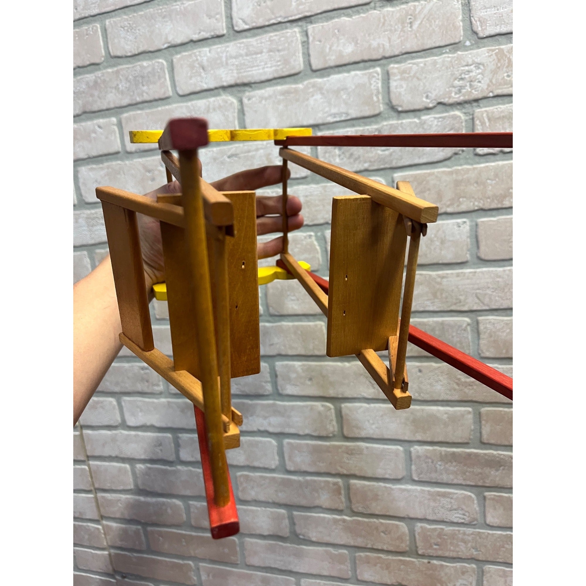 Vintage Strombecker Doll House Furniture Wooden Glider Swing