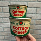 (2) Hawthorn Mellody Cottage Cheese Wax Containers Whitewater Wis