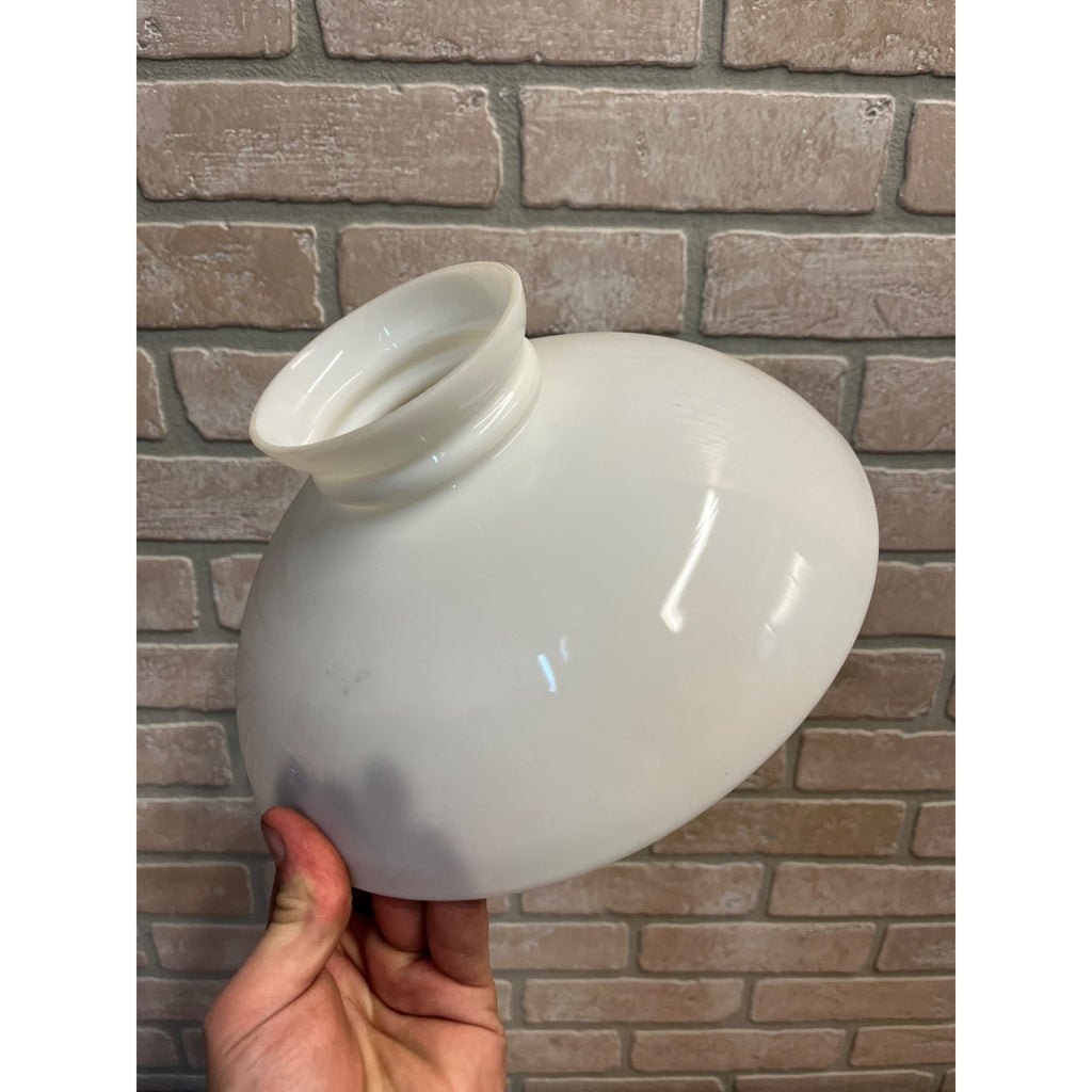 Original Antique White Milk Glass Ceiling Light Shade Industrial 10" Replacement