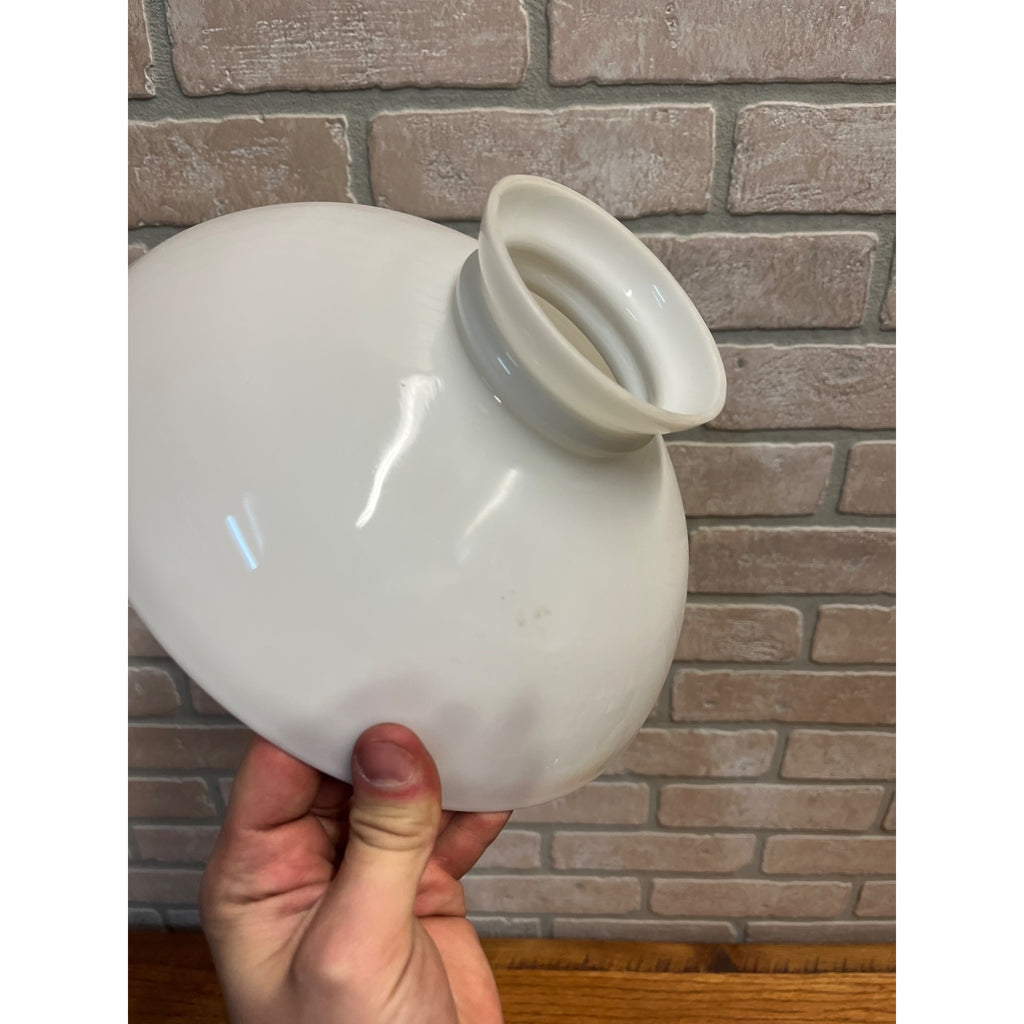 Original Antique White Milk Glass Ceiling Light Shade Industrial 10" Replacement