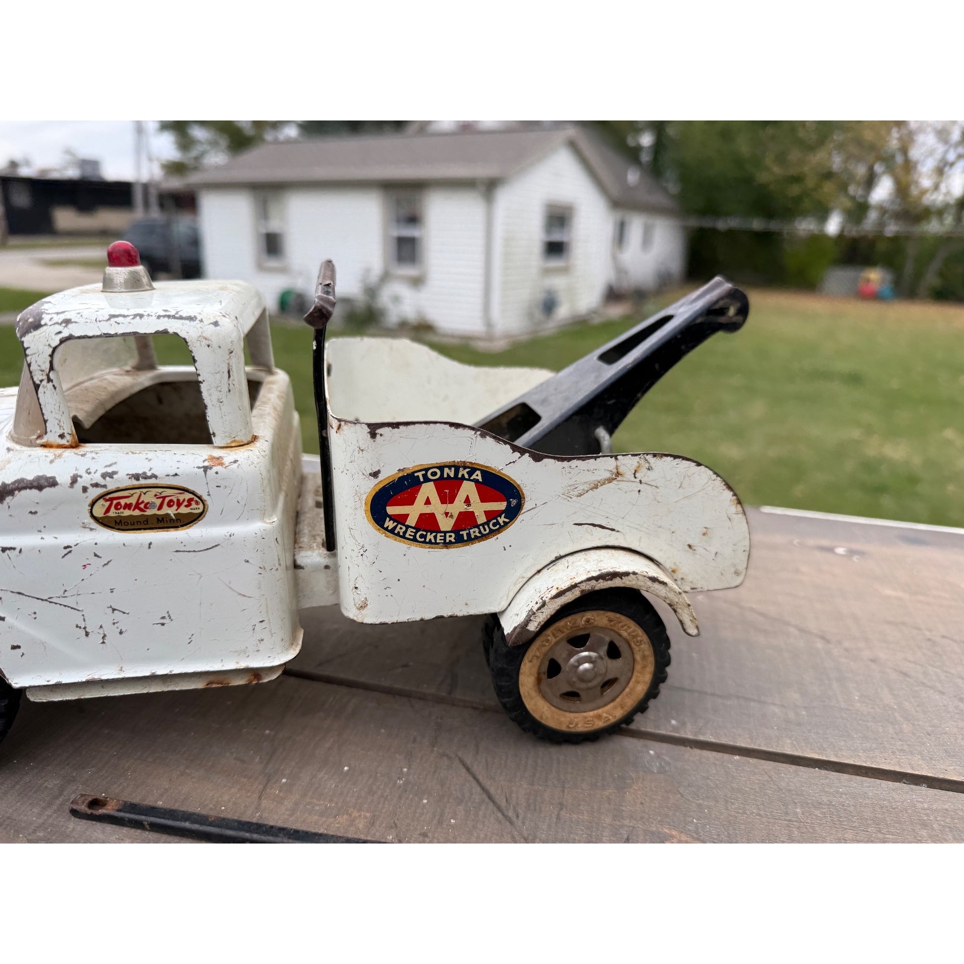 Vintage Tonka AA Wrecker Tow Truck Pressed Steel Toy