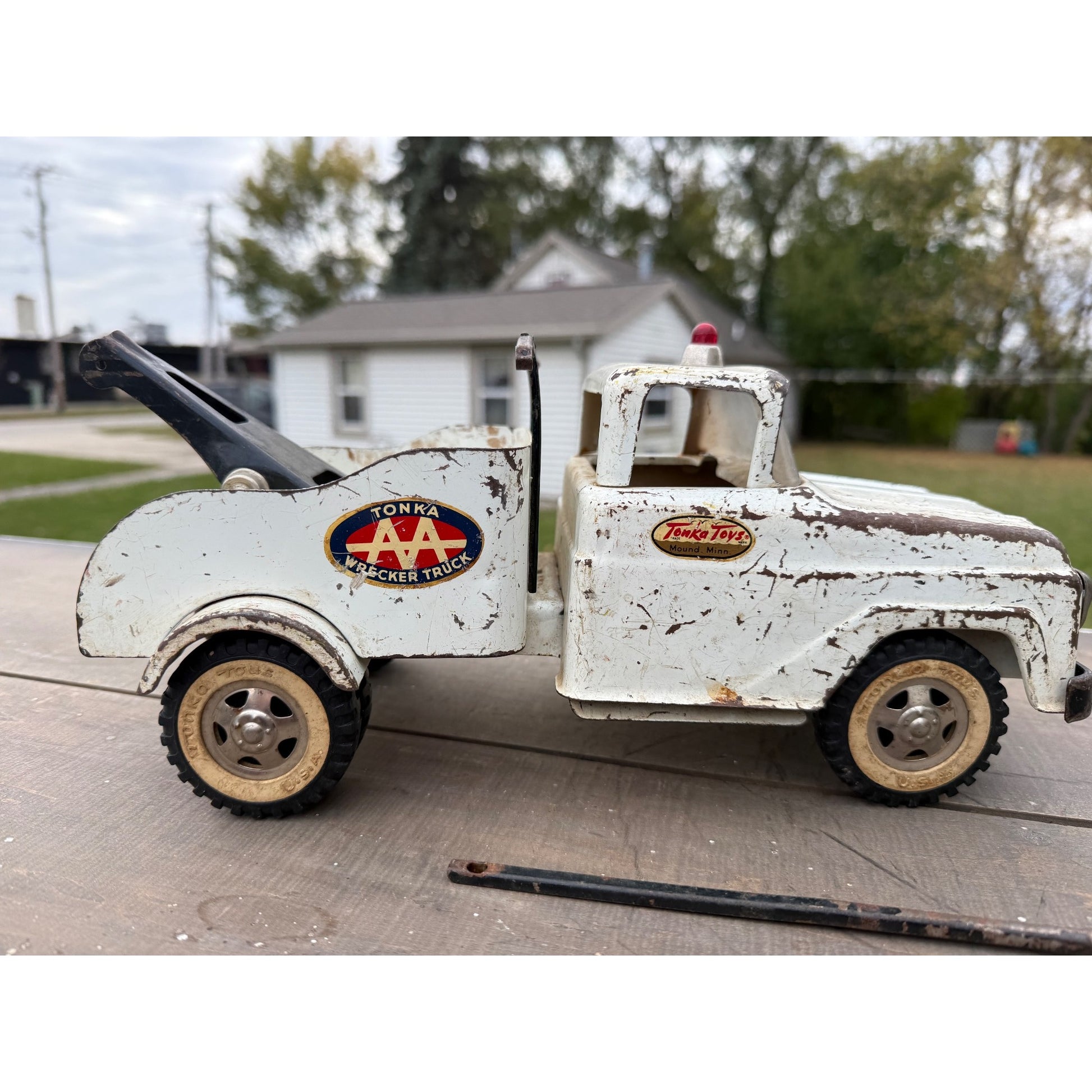 Vintage Tonka AA Wrecker Tow Truck Pressed Steel Toy