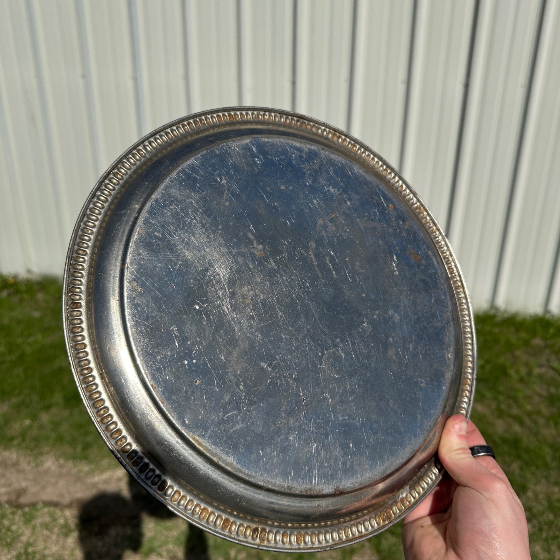 Vintage Early 1900s Schlitz Beer Pre-Prohibition Etched Nickel Plated Tray