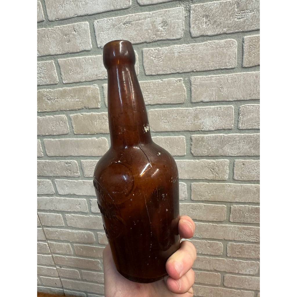 Pre-Pro 1890s Birks Bros Brewing Malt Vigor Amber Beer Bottle Embossed Chicago