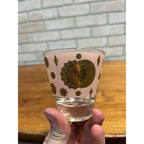 RARE Fred Press Celestial Eclipse Starburst Rocks Glass Pink & Gold Set (3) MCM