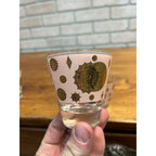 RARE Fred Press Celestial Eclipse Starburst Rocks Glass Pink & Gold Set (3) MCM