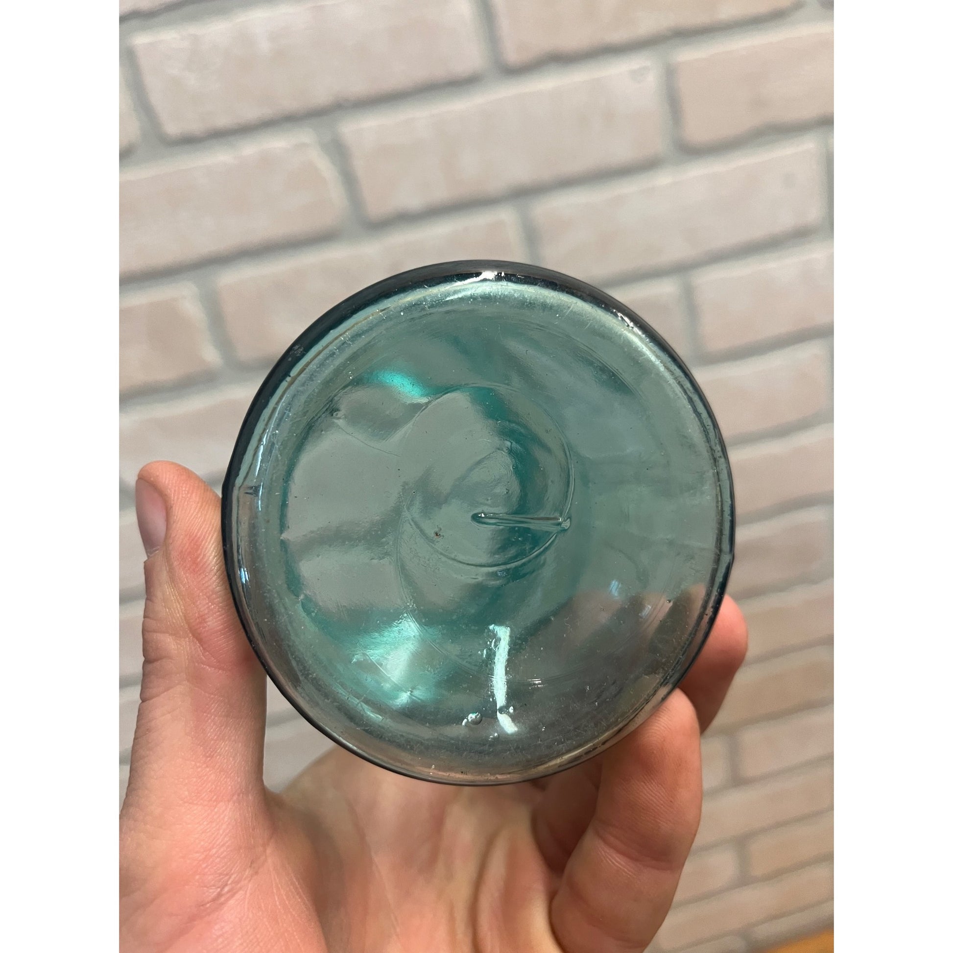 Vintage Ball Triple L Pint Jar Blue Mason Dropped A Zinc Lid 1900-1910 Mold# 1
