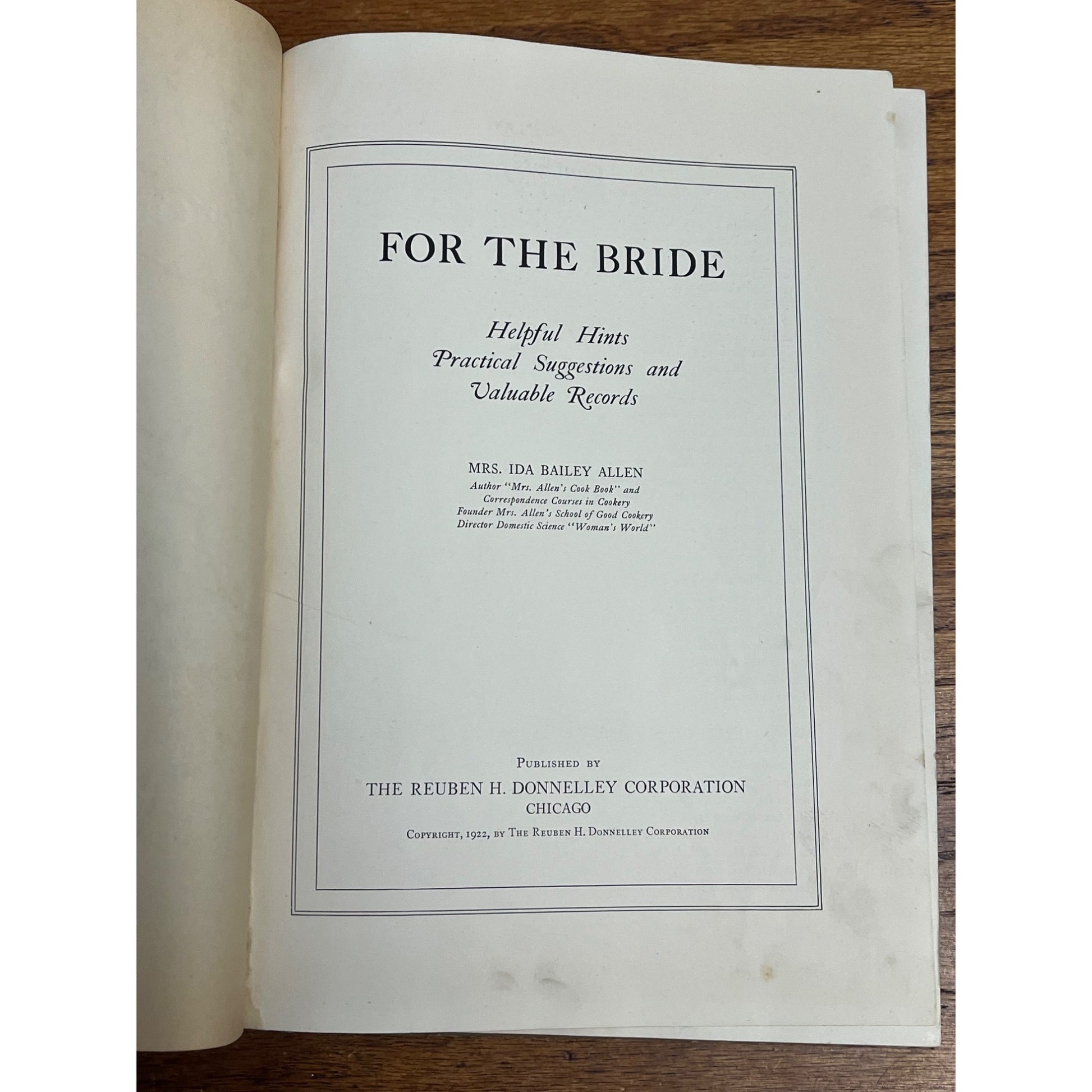 Vintage 1923 FOR THE BRIDE Book Mrs Ida Bailey Allen ART DECO NOUVEAU Flapper