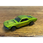 Vintage 1968 Hot Wheels Redlines Bright Antifreeze Custom Mustang Brown Interior