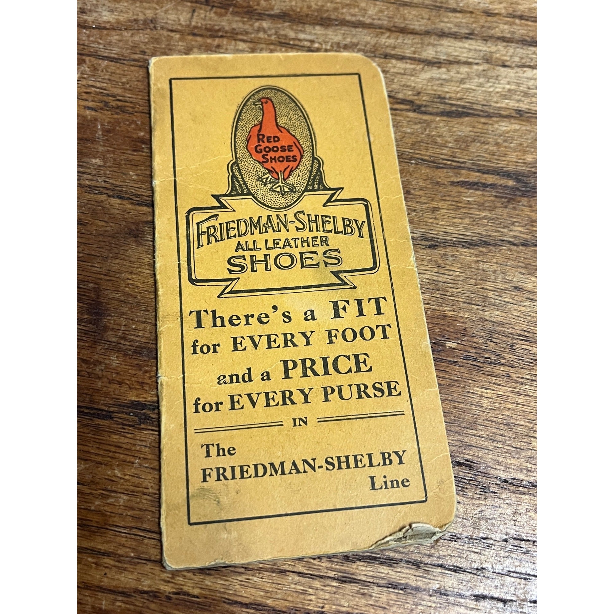 Vintage 1900s Friedman-Shelby Red Goose All Leather Shoes Memo Book Advertising