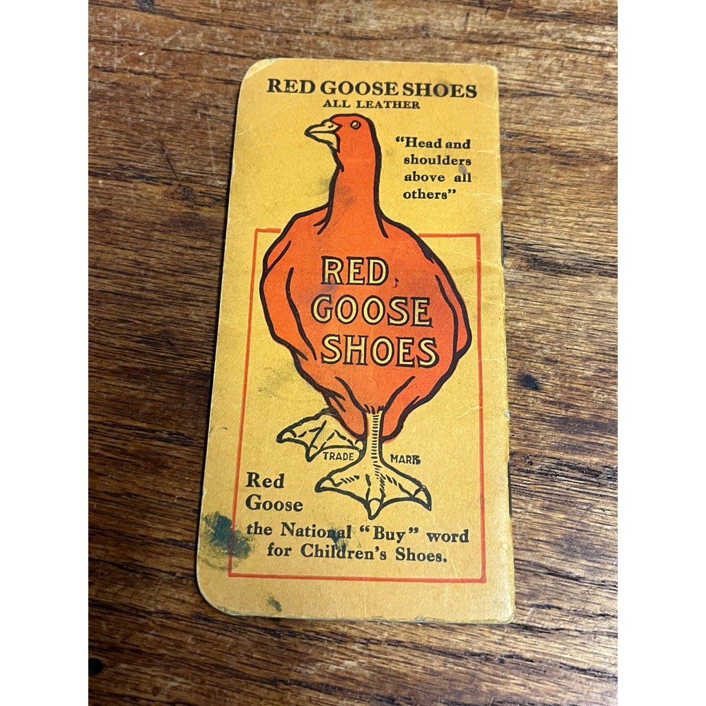 Vintage 1900s Friedman-Shelby Red Goose All Leather Shoes Memo Book Advertising