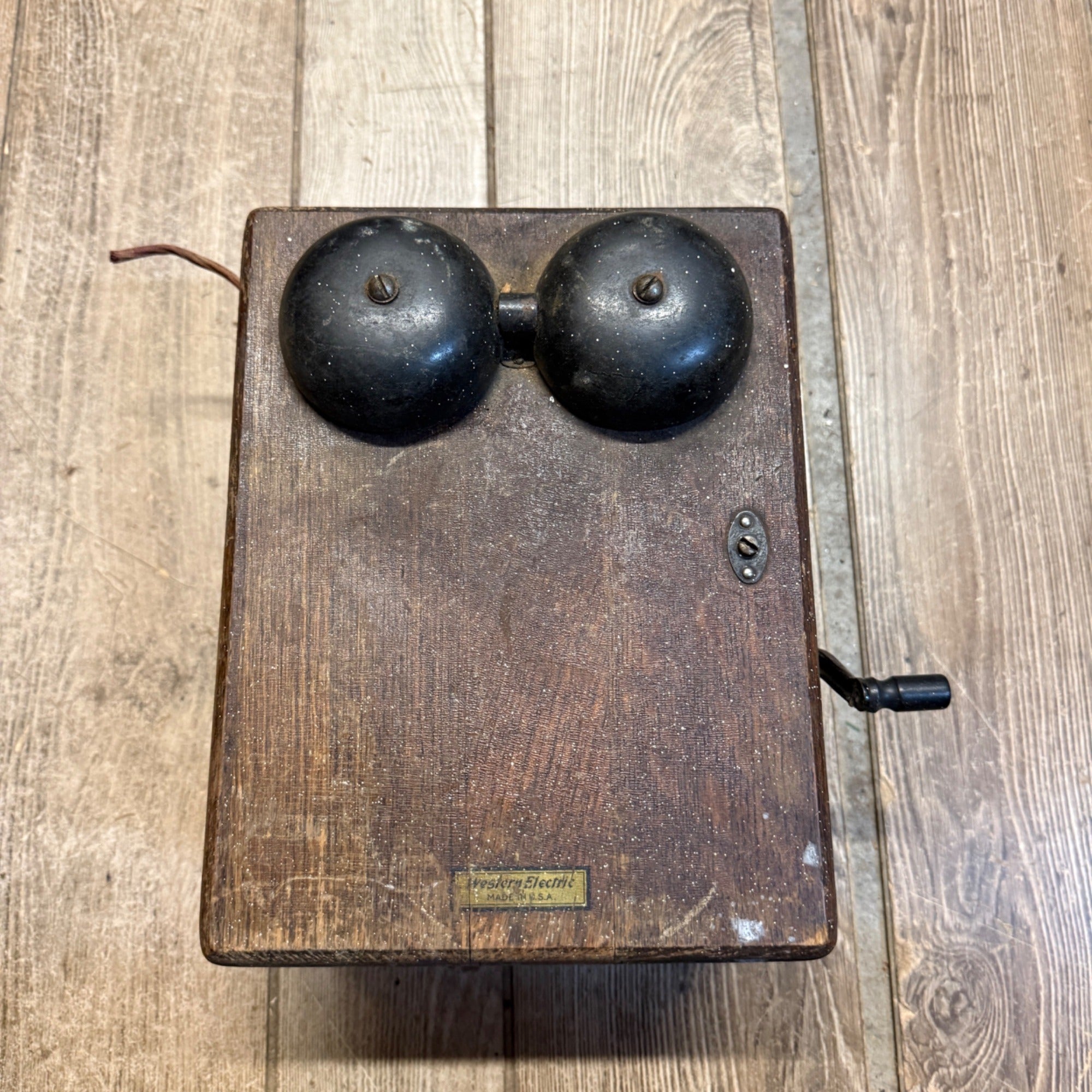 Vintage Western Electric Telephone Ringer Box For Candlestick Phone Oak Wooden