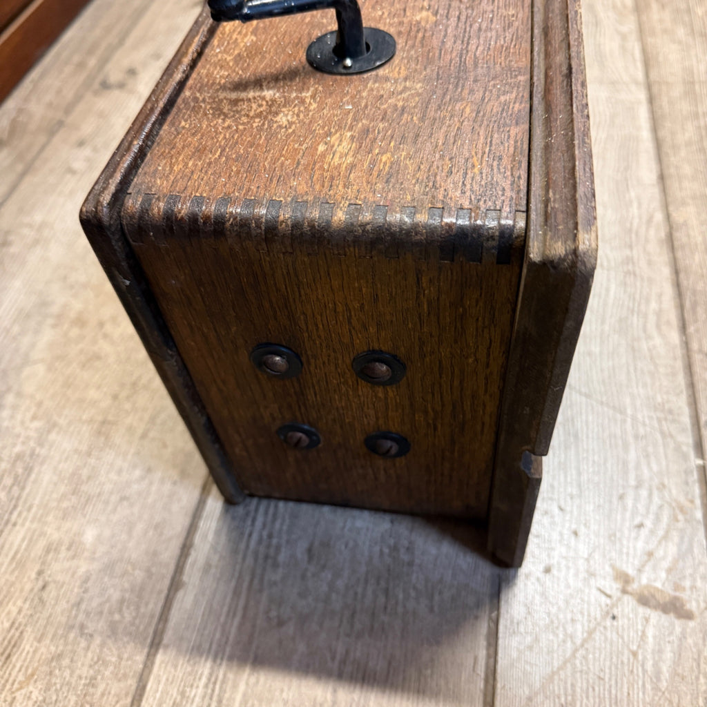 Vintage Western Electric Telephone Ringer Box For Candlestick Phone Oak Wooden