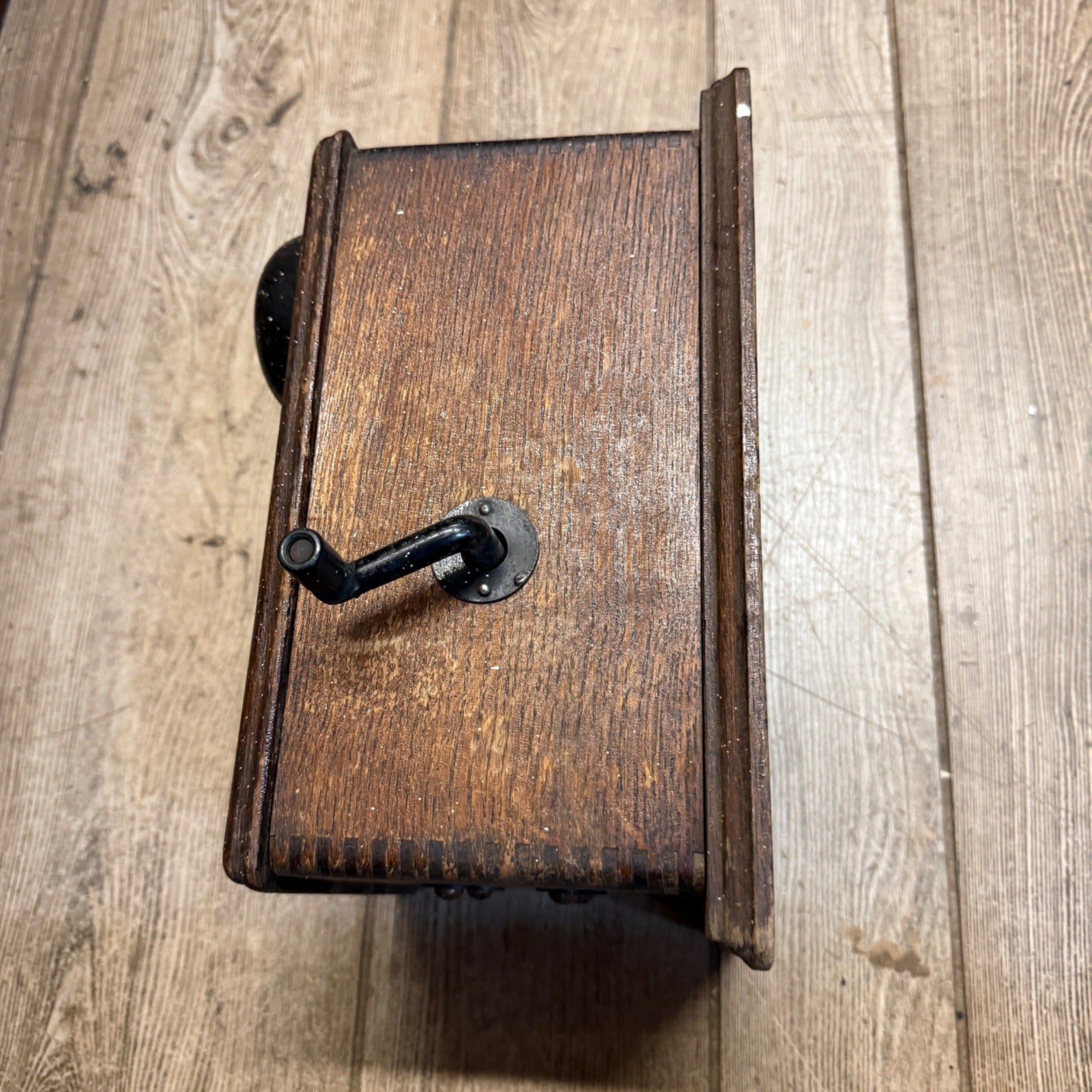 Vintage Western Electric Telephone Ringer Box For Candlestick Phone Oak Wooden
