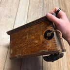 Vintage Western Electric Telephone Ringer Box For Candlestick Phone Oak Wooden