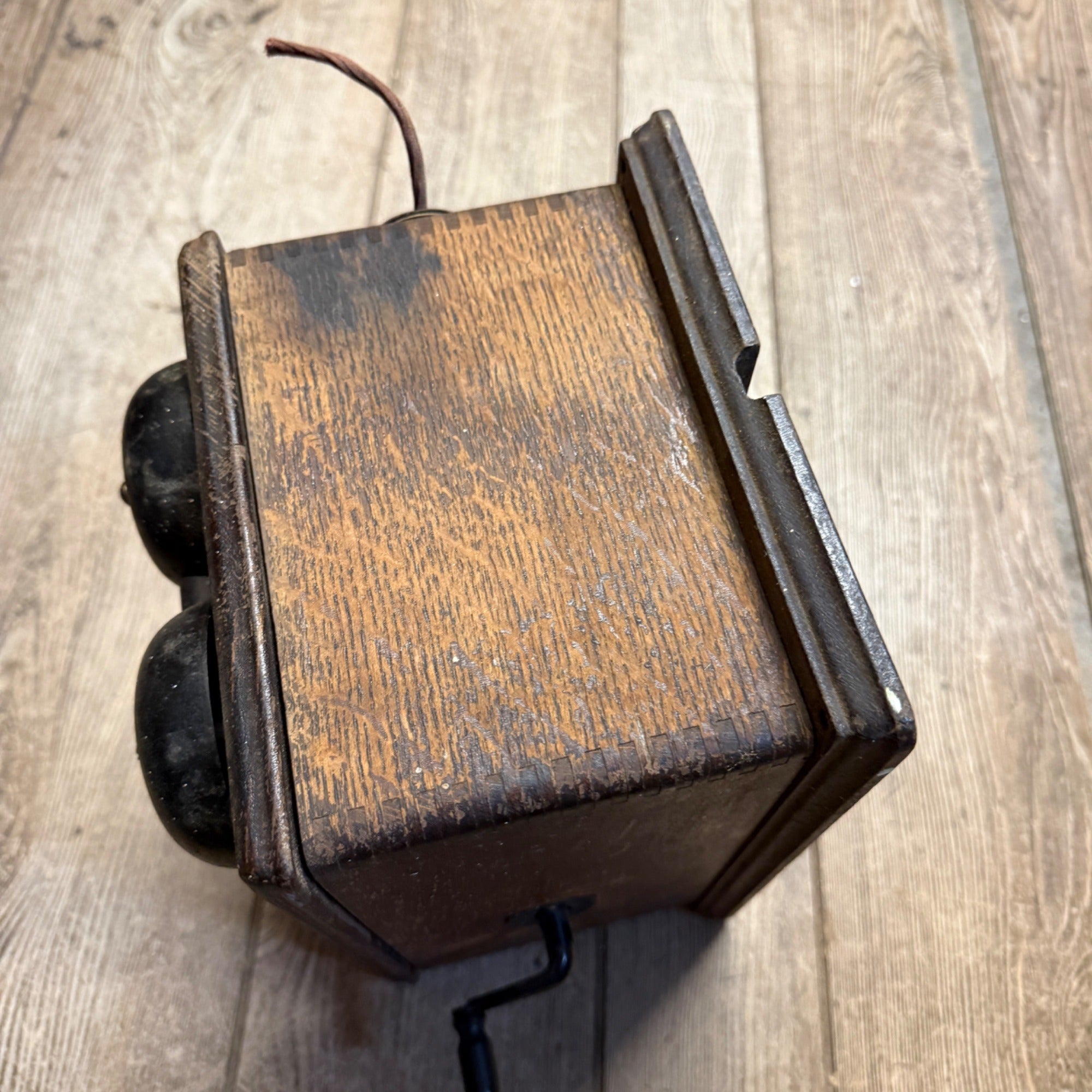 Vintage Western Electric Telephone Ringer Box For Candlestick Phone Oak Wooden