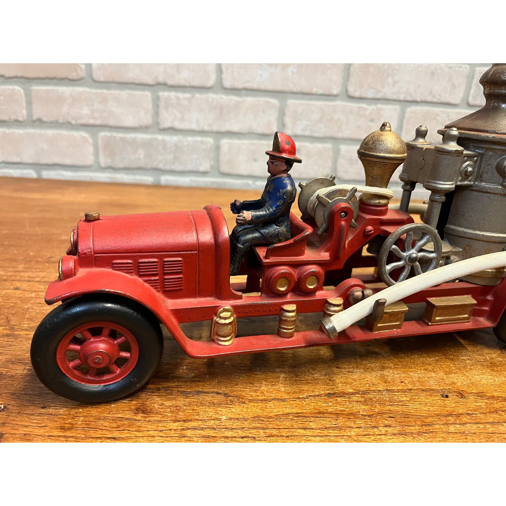 RARE Vintage 1920s Kenton Fire Pumper Truck Cast Iron Toy - Superb Example!