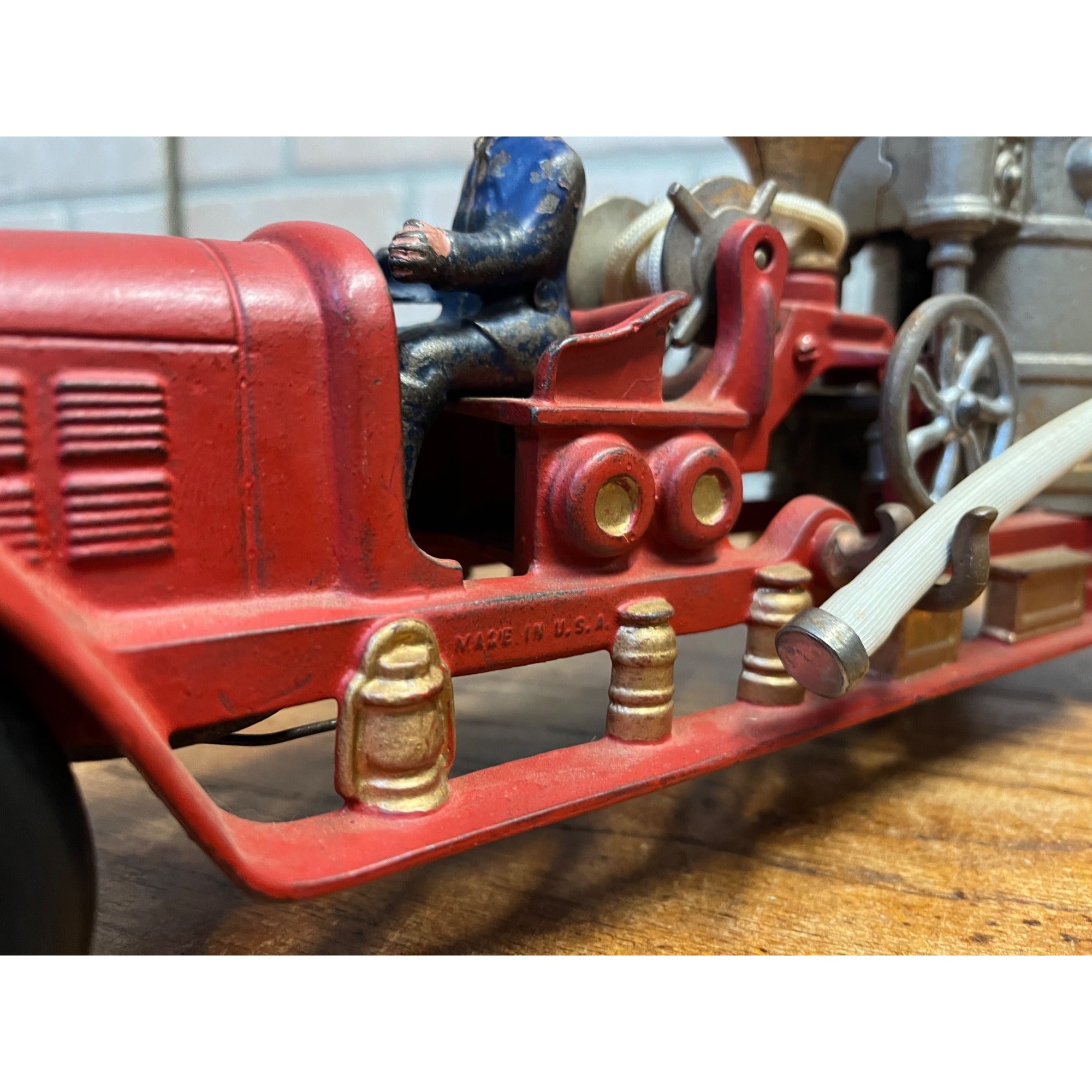 RARE Vintage 1920s Kenton Fire Pumper Truck Cast Iron Toy - Superb Example!