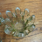 Vintage Swung Glass Nesting Bowl Trio With Fingers Light Green Three-Piece Mid-Century Glassware MCM