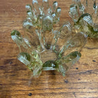 Vintage Swung Glass Nesting Bowl Trio With Fingers Light Green Three-Piece Mid-Century Glassware MCM