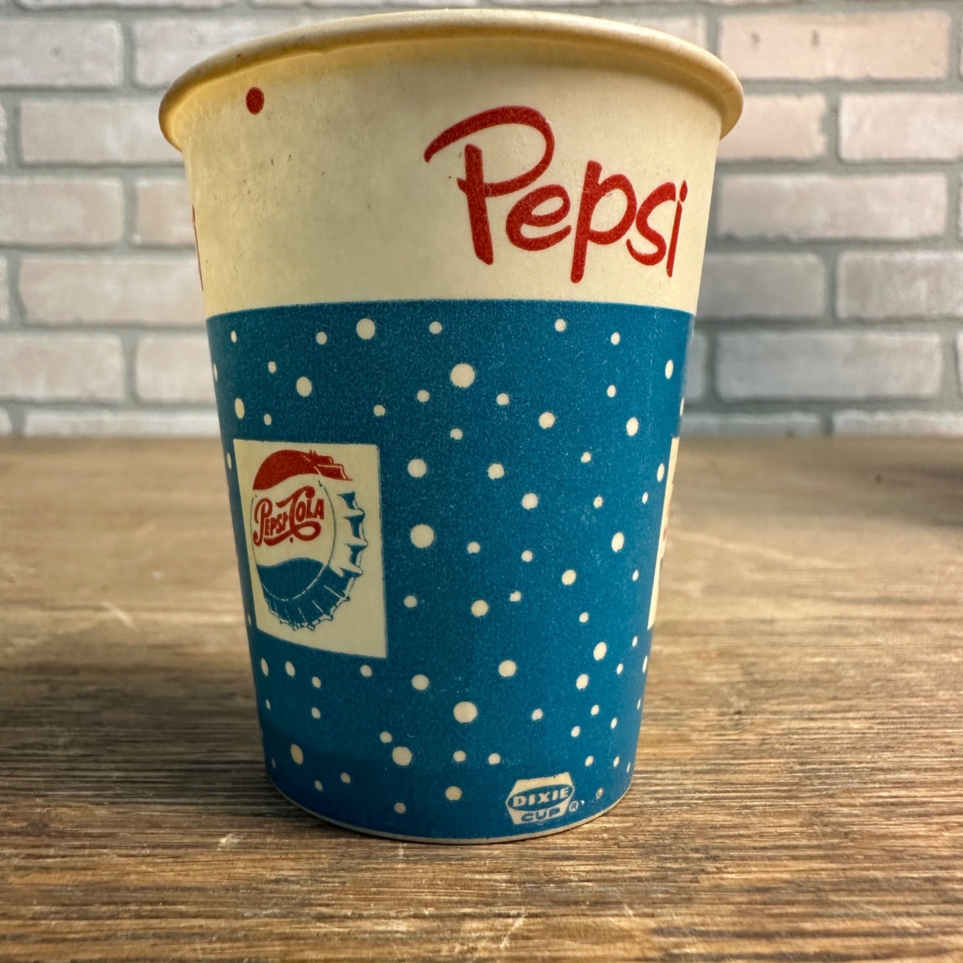 Vintage Pepsi Cola Blue Dot 4oz  Soda Promo Wax Paper Cup Pepsi Cola