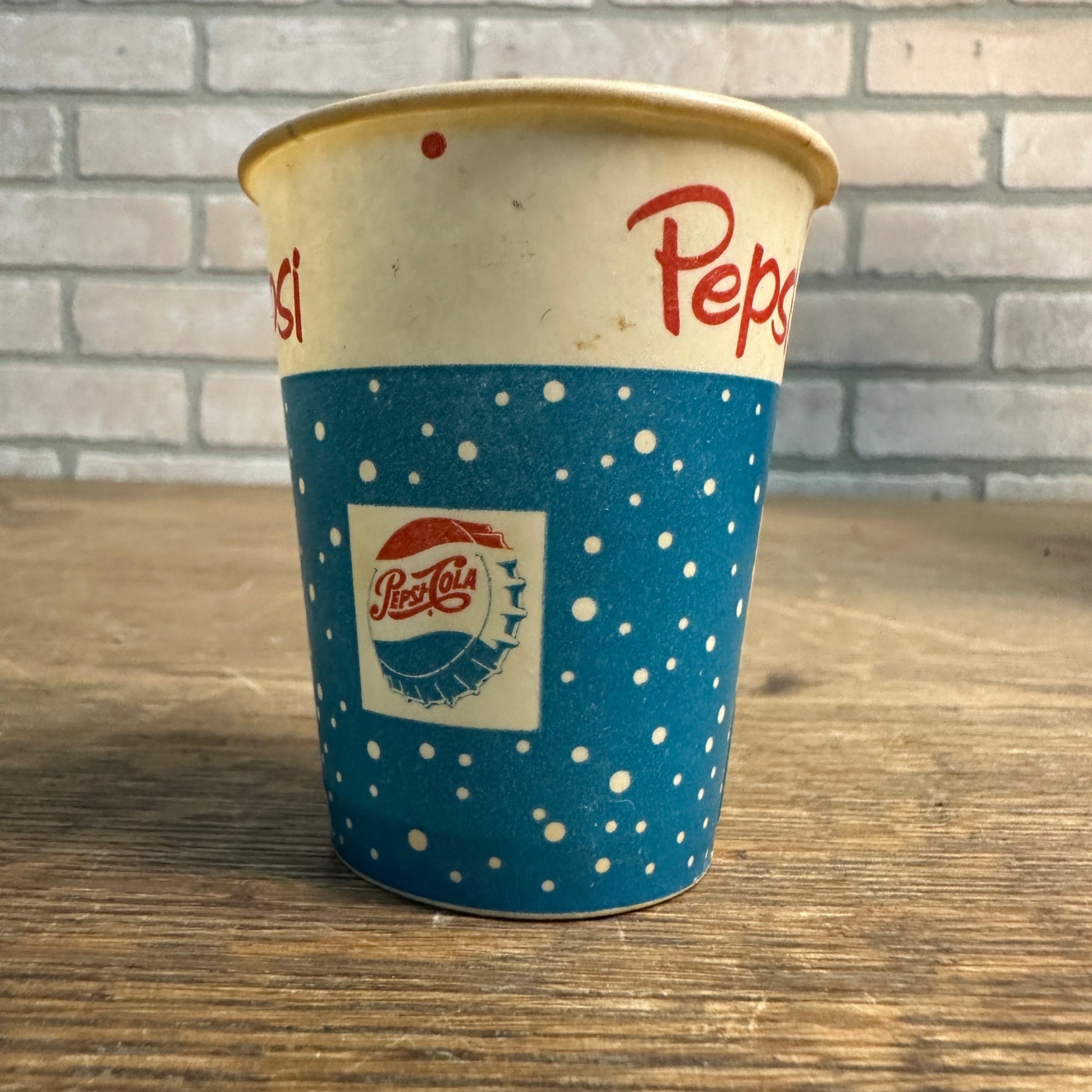 Vintage Pepsi Cola Blue Dot 4oz  Soda Promo Wax Paper Cup Pepsi Cola