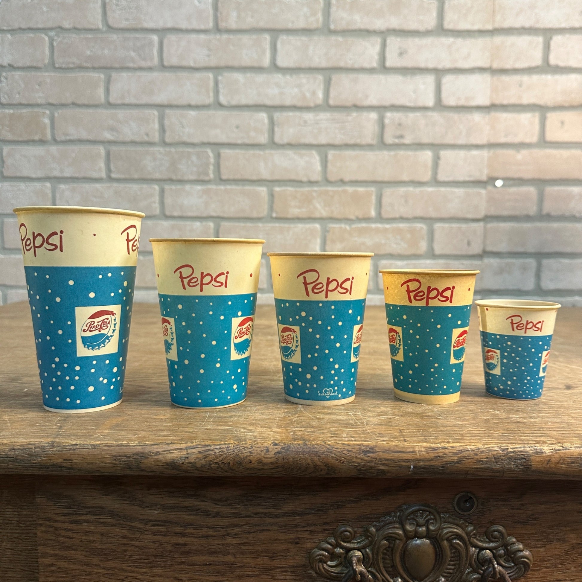 Vintage Pepsi Cola Blue Dot 4oz  Soda Promo Wax Paper Cup Pepsi Cola