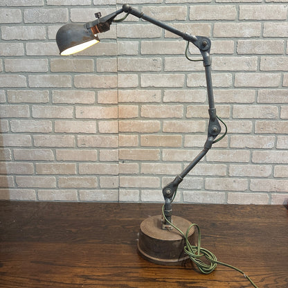 Antique Industrial Steampunk Work Desk Lamp Light Cast Iron base