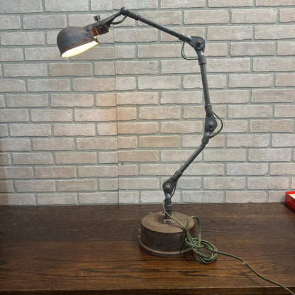 Antique Industrial Steampunk Work Desk Lamp Light Cast Iron base