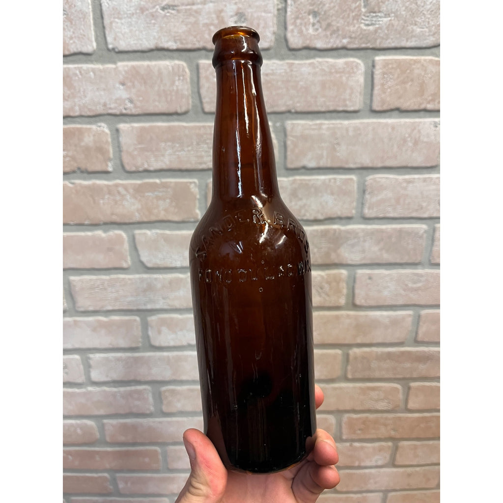 Vintage Pre-Prohibition Sanders Bros Amber Beer Bottle Fond du Lac Wis