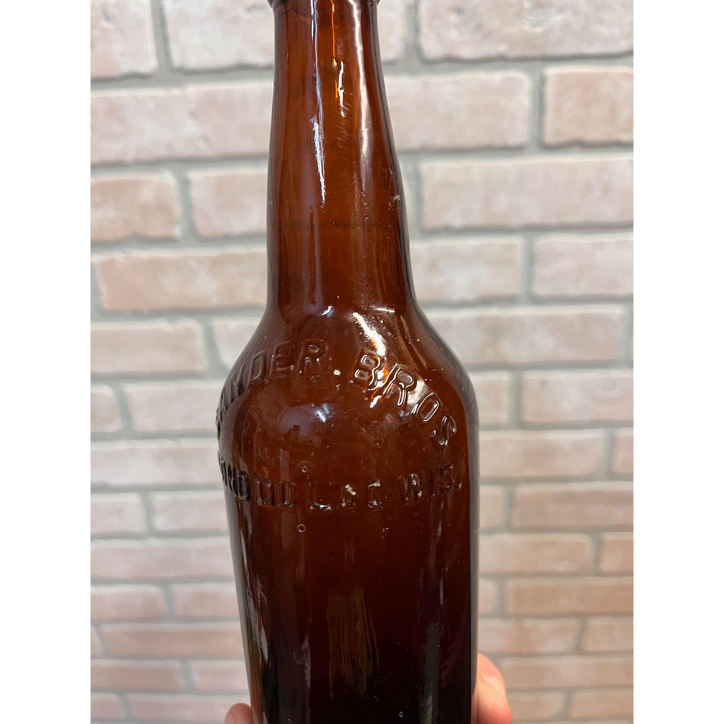Vintage Pre-Prohibition Sanders Bros Amber Beer Bottle Fond du Lac Wis