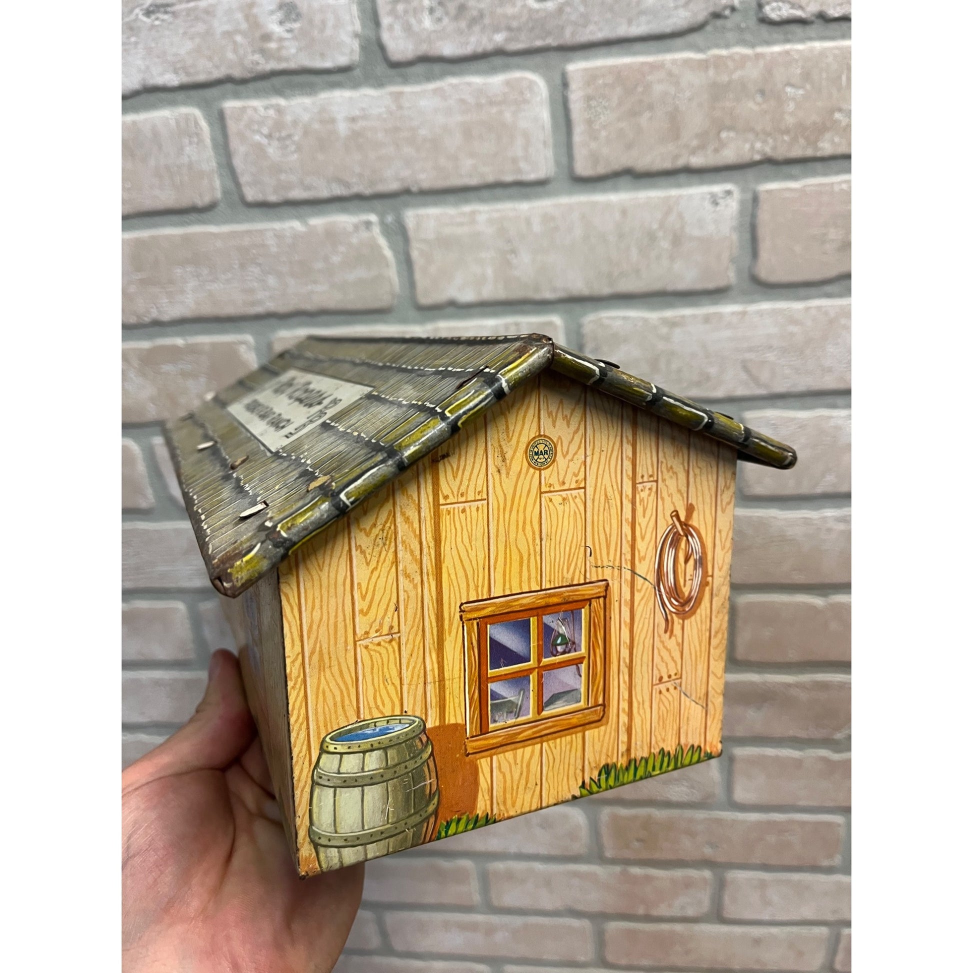 vintage Roy Rogers Marx Double R Bar Ranch Tin Litho Bunk Building