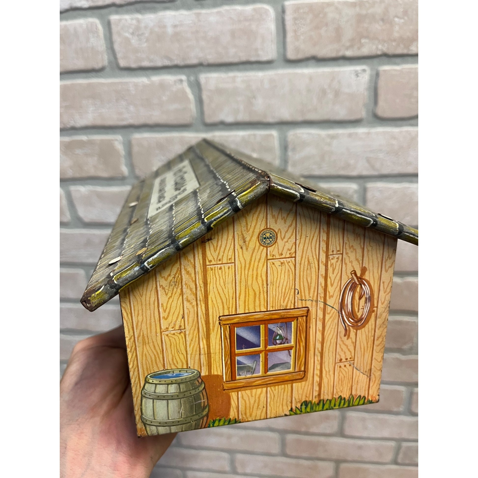 vintage Roy Rogers Marx Double R Bar Ranch Tin Litho Bunk Building