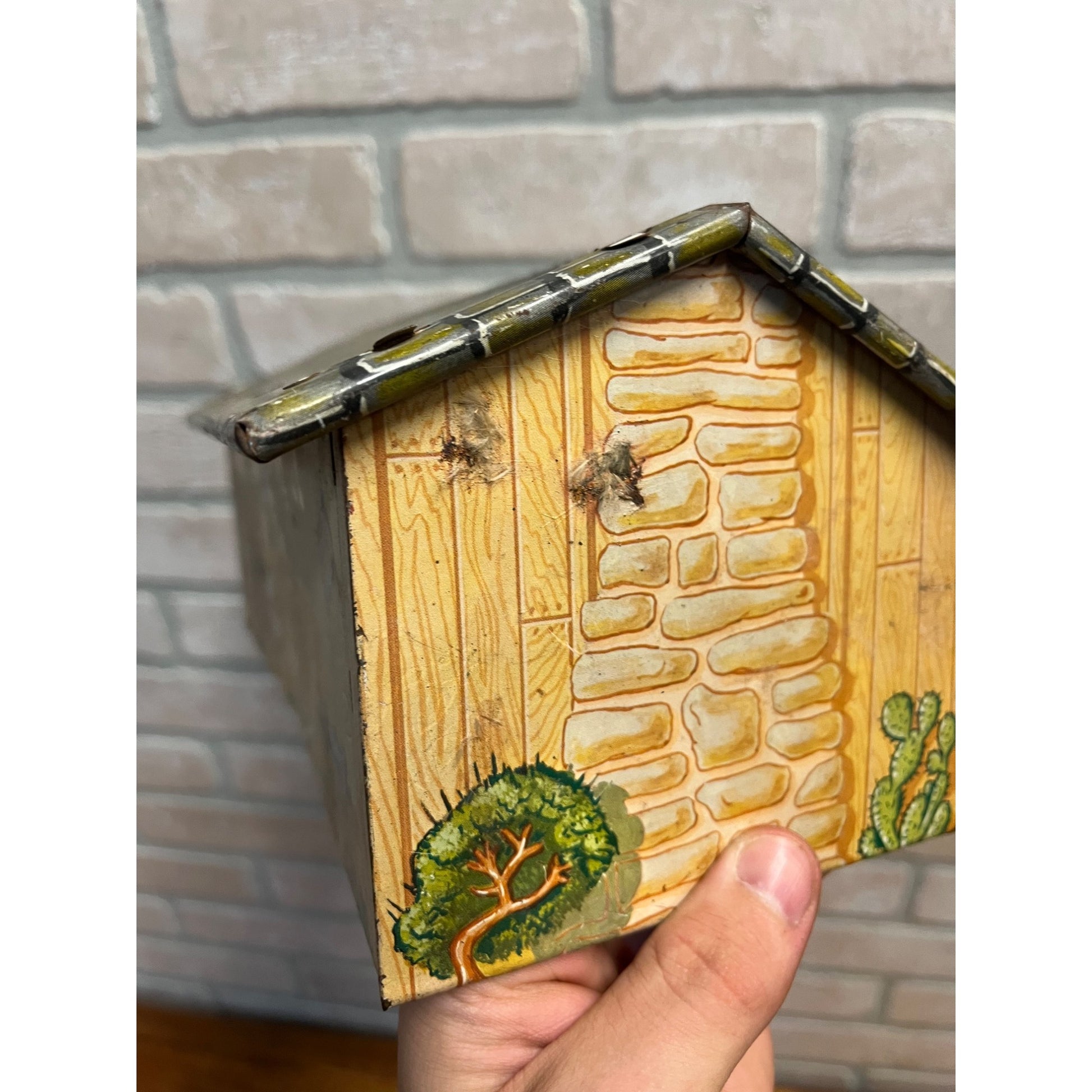 vintage Roy Rogers Marx Double R Bar Ranch Tin Litho Bunk Building