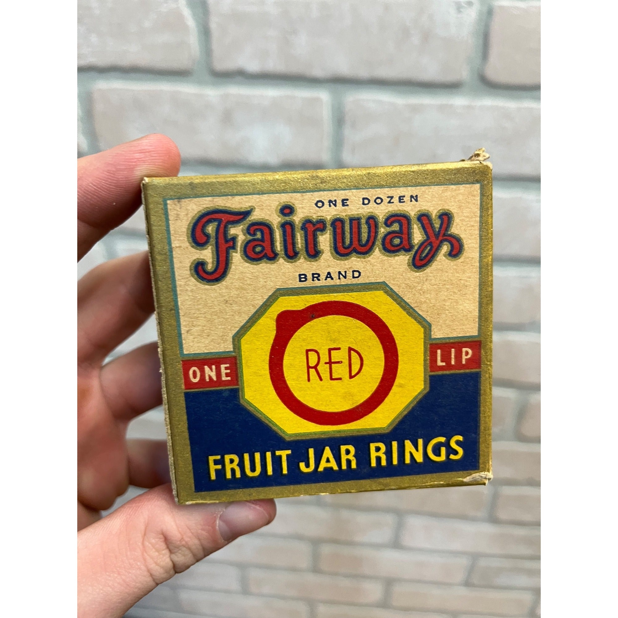 Vintage 1930s Fairway Red Fruit Jar Rings Advertising Sealed NEW NOS Box  Wis MN