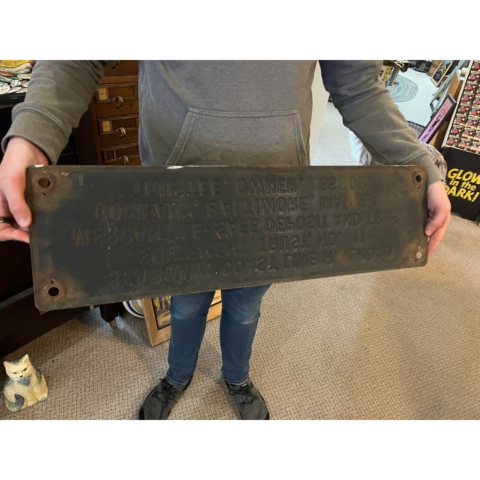 Original Vintage Seaboard Coast Line Railroad Embossed Metal Sign