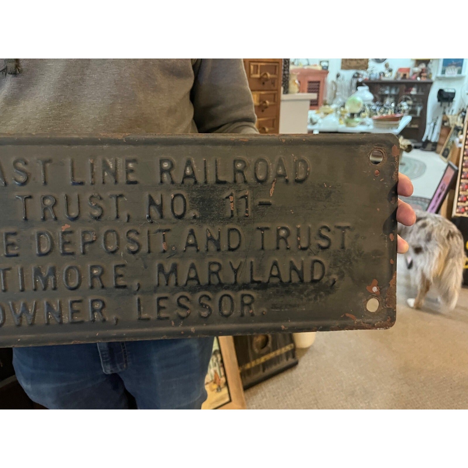 Original Vintage Seaboard Coast Line Railroad Embossed Metal Sign