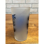 Vintage Frosted State Drinking Glass Wisconsin Map Badger State Hazel Atlas