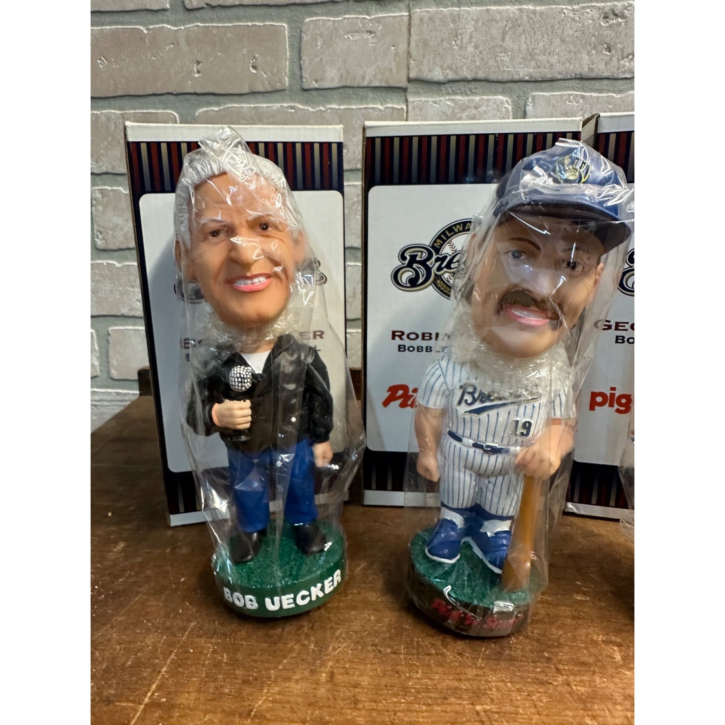 Milwaukee Brewers 2001 SGA Bobblehead Set: Bob Uecker, Jenkins, Robin Yount