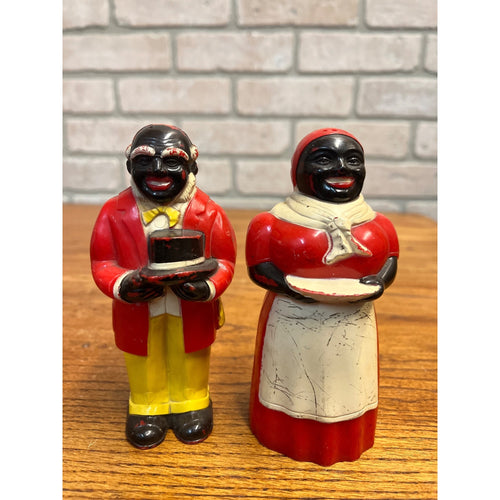 Vintage Aunt Jemima & Uncle Moses Plastic Salt & Pepper Shakers
