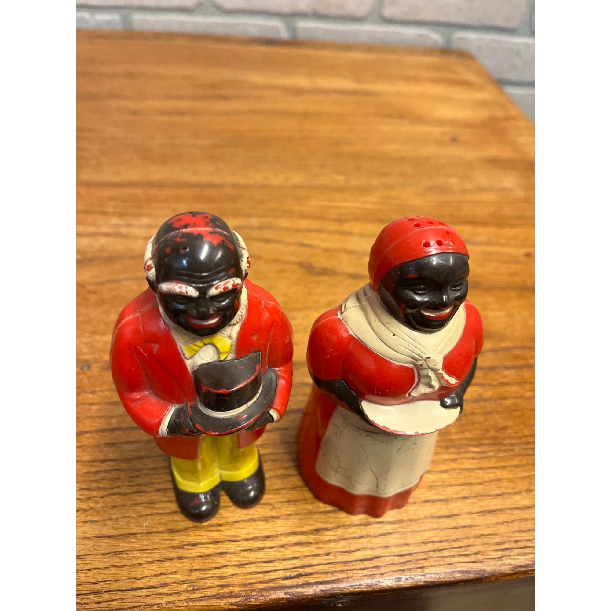 Vintage Aunt Jemima & Uncle Moses Plastic Salt & Pepper Shakers
