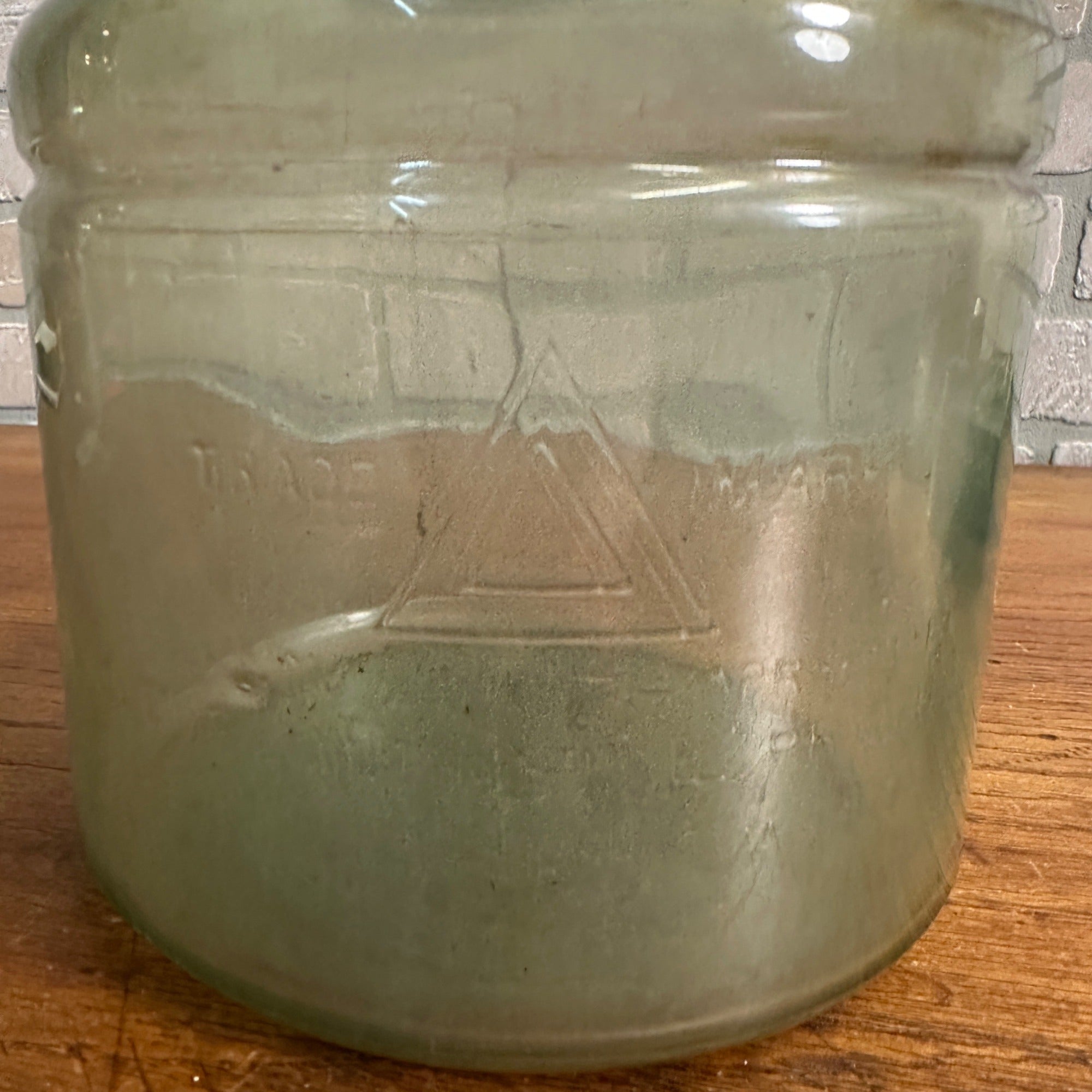Antique USA Cleveland Metal Products Co Gallon Kerosene Blue Glass Jug