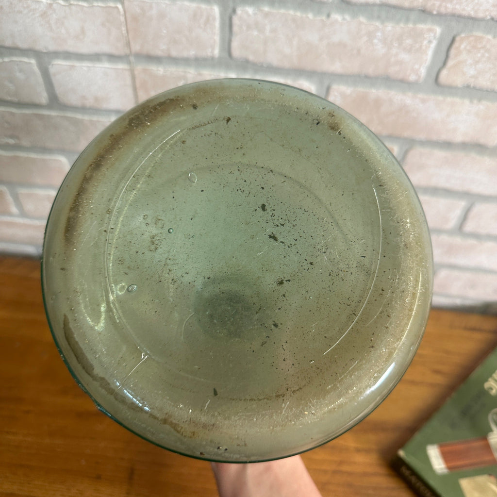 Antique USA Cleveland Metal Products Co Gallon Kerosene Blue Glass Jug
