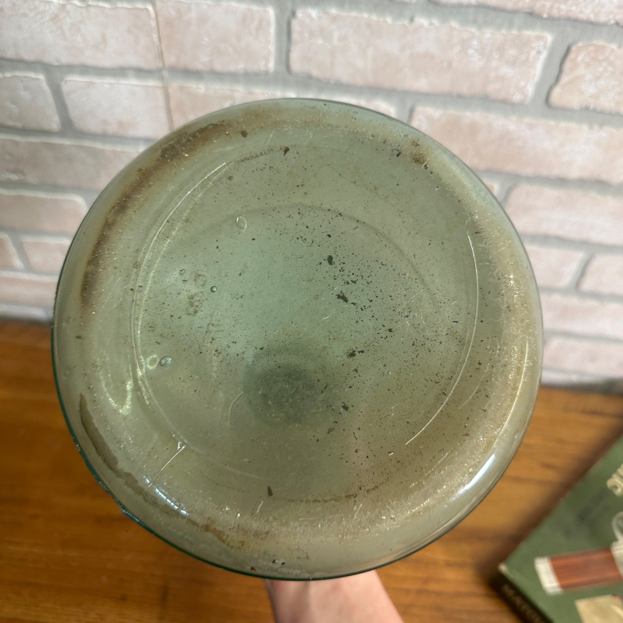 Antique USA Cleveland Metal Products Co Gallon Kerosene Blue Glass Jug