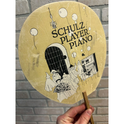 Vintage 1930s M. Schlutz Player Piano Advertising Fan Litho Chicago Atlanta