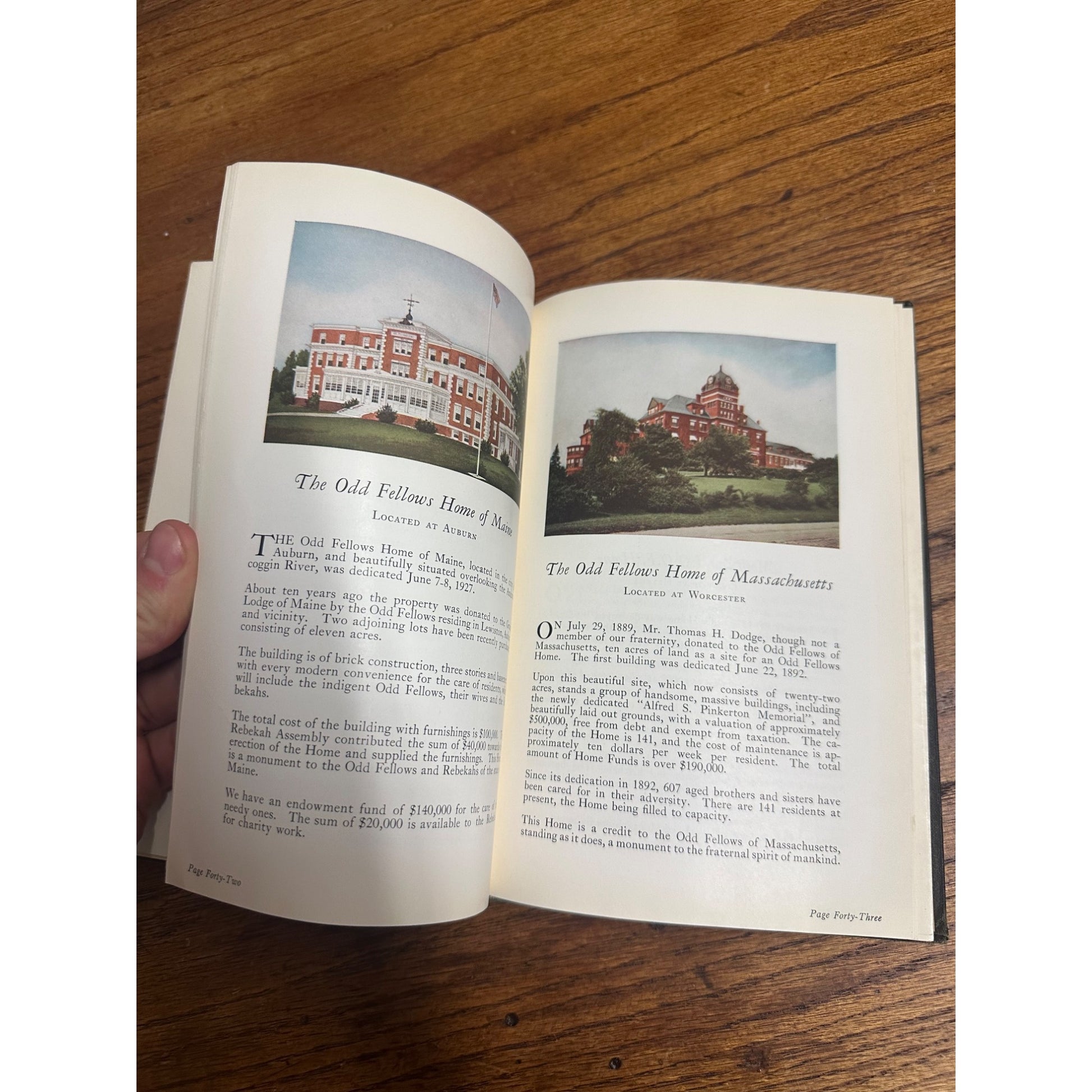 Vintage 1927 Album Of Odd Fellows Homes Hardcover Book 12th Edition