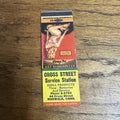 1940s 1950s Pinup Girl Girlie Matchbook Cover Norfolk Conn Cross Street Service