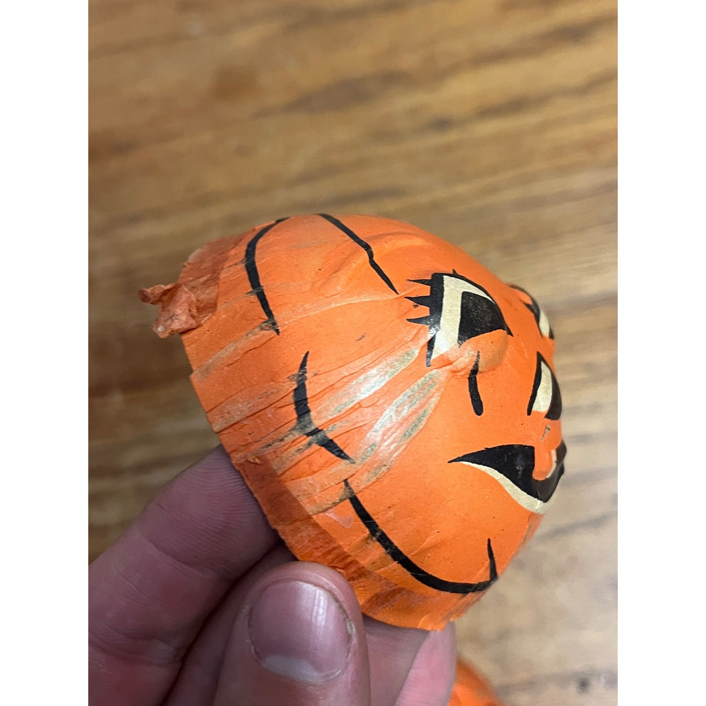 RARE Vintage Halloween 2pc Candy Container JOL Jack o'Lantern Pressed Cardboard